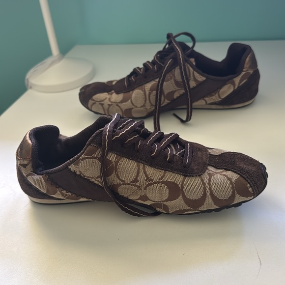 Coach logo brown shoes snickers 7 - Picture 4 of 10